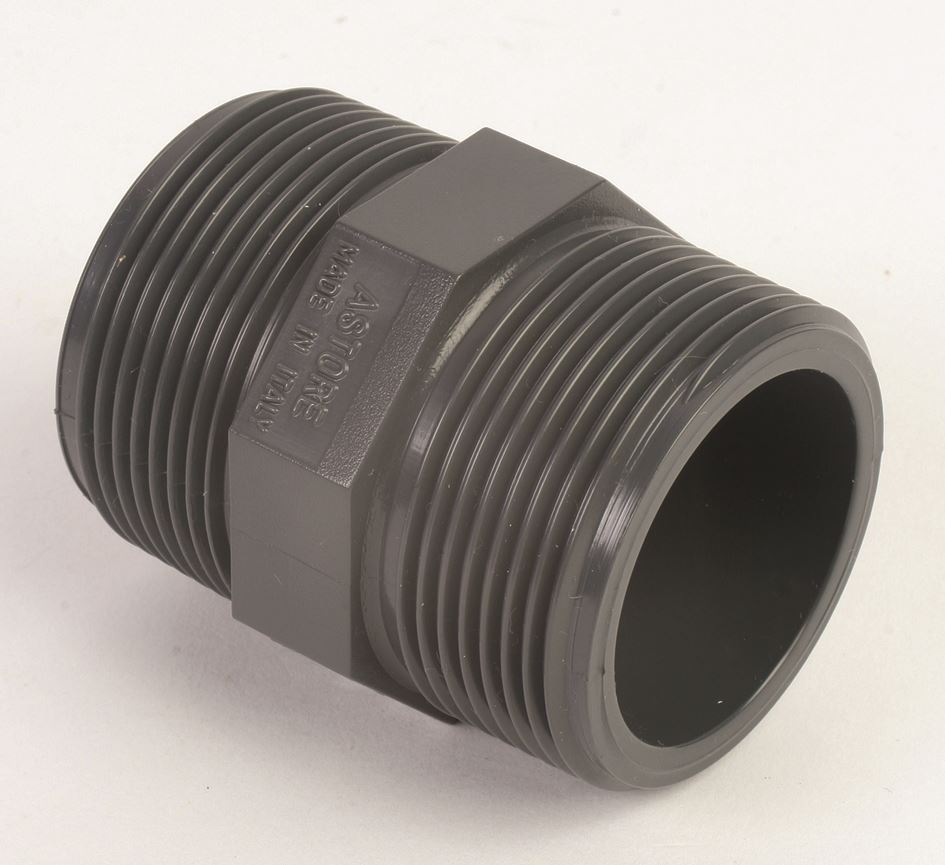 PVC HEXAGON NIPPLE BSP THREADED Teignflex Ltd